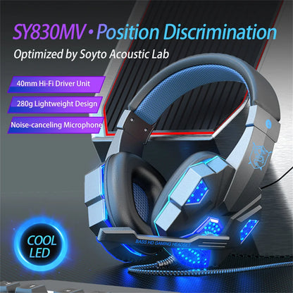 Audífono Gamer SY830MV con Iluminación Led Stereo