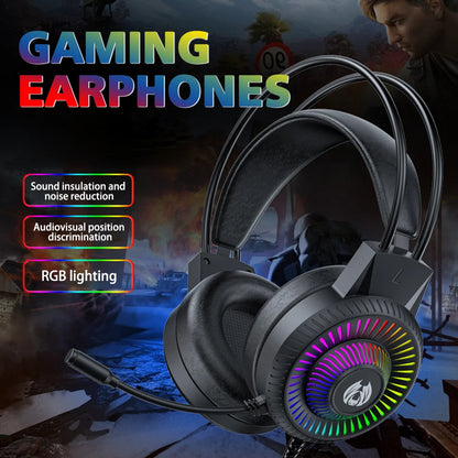 Auriculares estéreo para jugadores RGB con sonidos graves envolventes, reducción activa de ruido, micrófono para PC