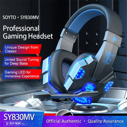 Audífono Gamer SY830MV con Iluminación Led Stereo